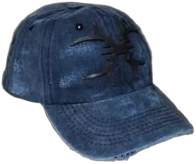Sepraná džínová čepice s černým trnovým znakem